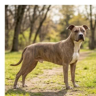Close-up portrait of an American Pit Bull Terrier