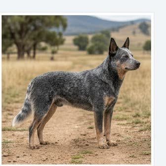 An Australian Cattle Dog running or playing outdoors