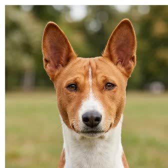 Close-up portrait of a Basenji