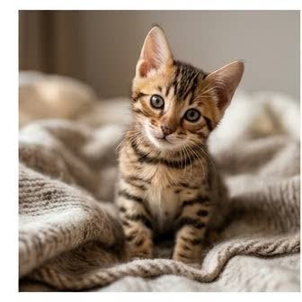 A Bengal kitten with a curious expression