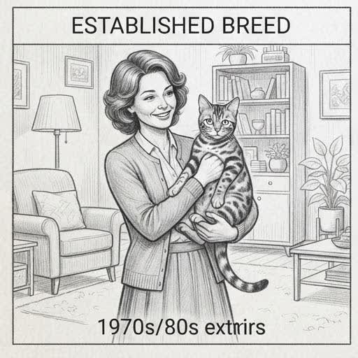 Illustrated sketch of a Bengal cat as an established, recognized breed