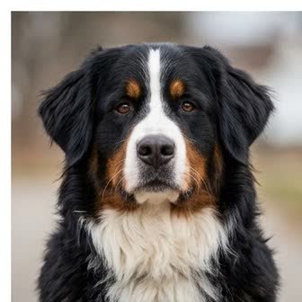 Close-up portrait of a Bernese Mountain Dog