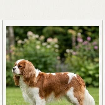 A Cavalier King Charles Spaniel standing outdoors