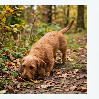 A Dachshund in a characteristic pose
