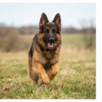 A German Shepherd in a characteristic pose