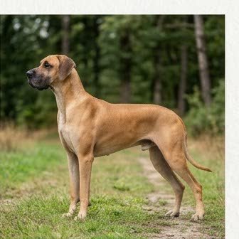A Great Dane running or playing outdoors