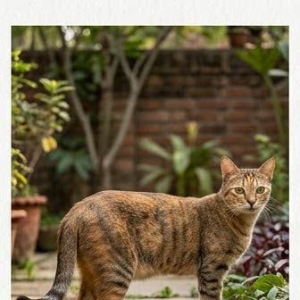 An Indian Desi Cat standing outdoors