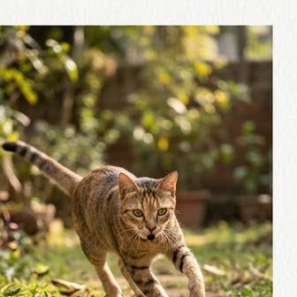 An Indian Desi Cat running or playing outdoors