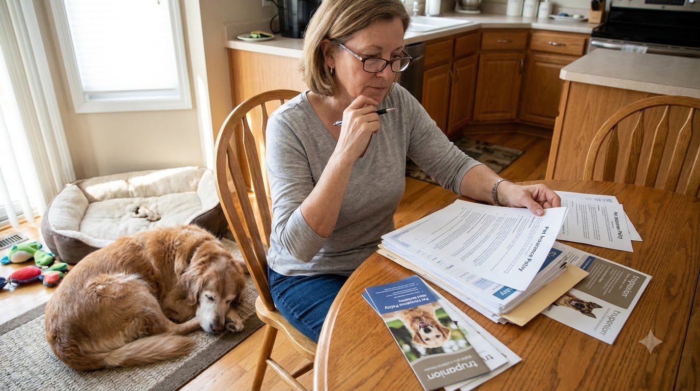 A pet owner reviewing international travel documents for their pet