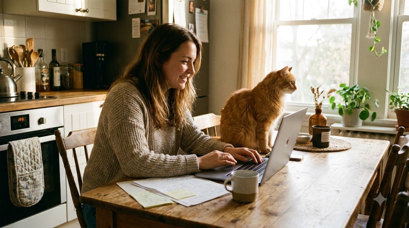 A person comparing pet insurance plans at a table